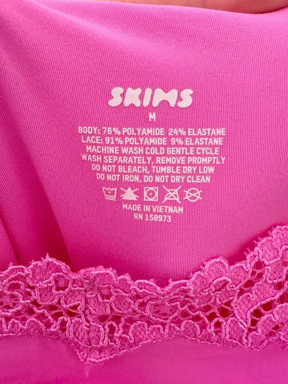 SKIMS Fits Everybody Lace Long Slip Dress in Bubble Gum Size Medium - Picture 3 of 6
